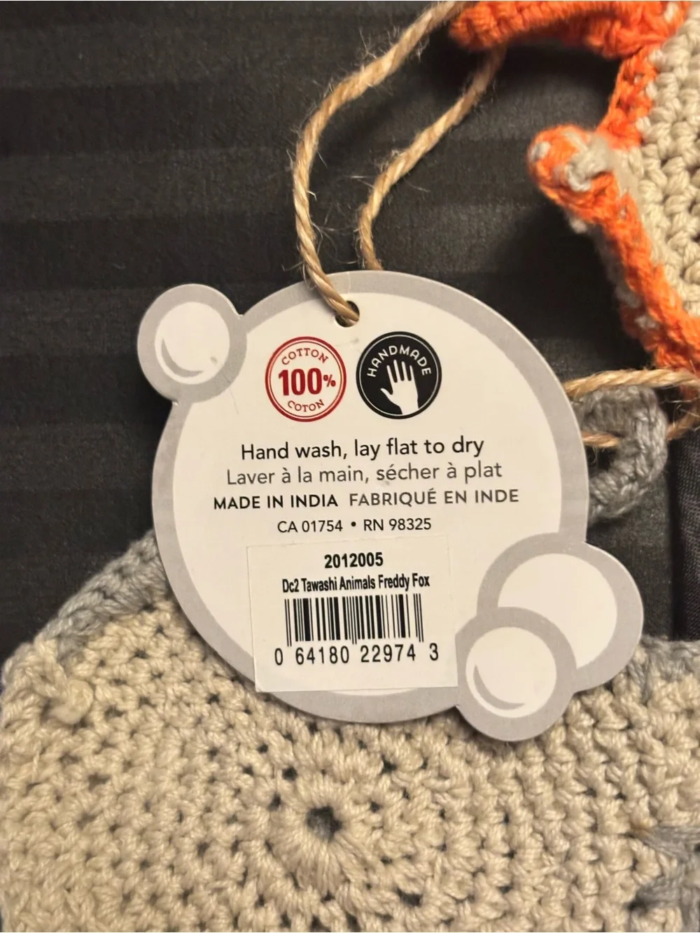 Fox & Owl Crochet Kitchen Scrubbers - Orange and Gray